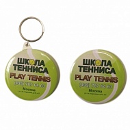 Значок/ Брелок с зеркальцем Play Tennis
